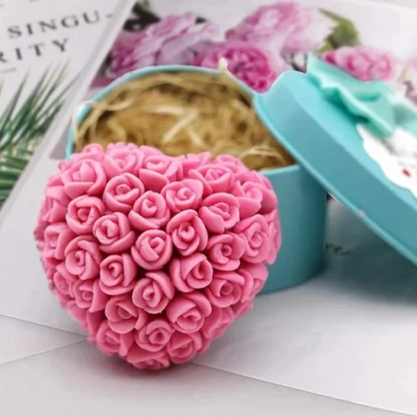 Mini Hearted Shaped Rose Scented Decorative candle for Home, Wedding, Special Occasions, Long Lasting Fragrance, Romantic