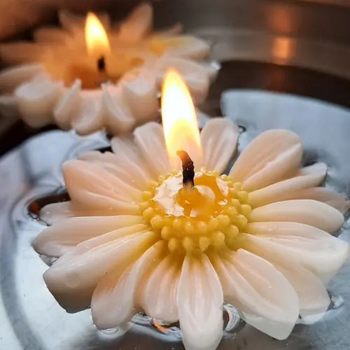 Daisy Floating candle Decorative Candles for Wedding, Anniversary, Birthday return gifts, Valentine Day, Home Decoration & Special Events (Pack of 6)
